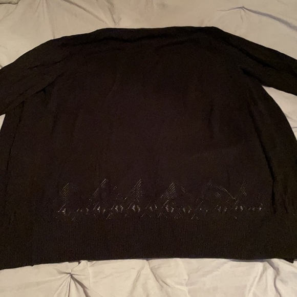 Loft Medium Knit Black 3/4 Sleeve Cardigan - Picture 6 of 6